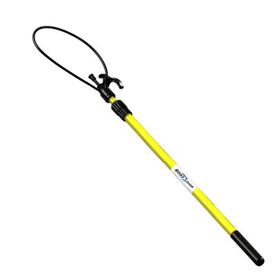 Boat Loop Extendable Yellow Fiberglass Boat Pole with Flexible Std Loop & Quick-Lock System - Selectable Pole Length with Rubber Guard for Docks - Marine Rope Hook & Line Handling Tool