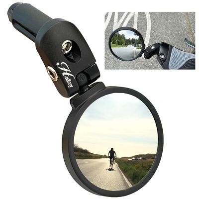 Hafny Bar End Bike/Bicycle Mirror, Stainless Steel Lens, Safe Adjustable Rearview Cycle/E-bike Mirror, HF-MR083 (Black 62mm)