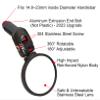 Hafny Bar End Bike/Bicycle Mirror, Stainless Steel Lens, Safe Adjustable Rearview Cycle/E-bike Mirror, HF-MR083 (Black 62mm) view 2