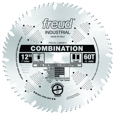 Freud LU84M012: 12" x 60T Combination Blade