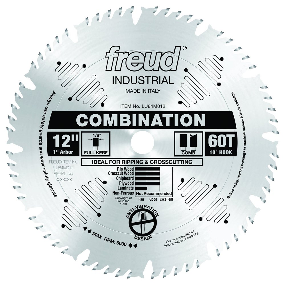 Freud LU84M012: 12" x 60T Combination Blade