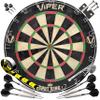Viper Shot King Regulation Bristle Steel Tip Dartboard Set with Staple-Free Bullseye, High-Grade Compressed Sisal Board with Rotating Number Ring, Includes 6 Darts view 1