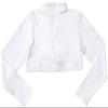 Bodywrappers Long Sleeve Turtleneck Midriff Pullover, White-6X7 view 1