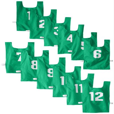 Youth Numbered Nylon Pinnies - Green