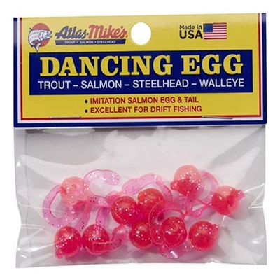 Atlas Mike's Bag of Dancing Salmon Fishing Bait Eggs (Pack of 10), Pink, 42025