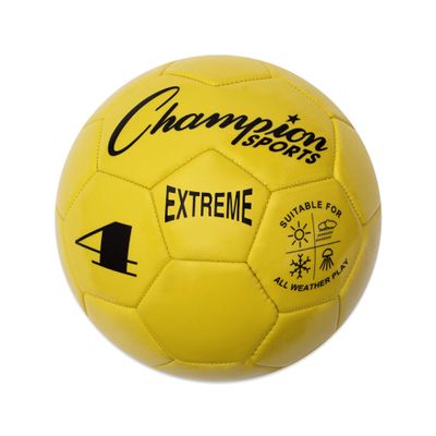 Champion Sports Extreme Series Soccer Ball, Size 4 - Youth League, All Weather, Soft Touch, Maximum Air Retention - Kick Balls for Kids 8-12 - Competitive and Recreational Futbol Games, Yellow