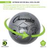 Champion Sports Extreme Series Soccer Ball, Size 4 - Youth League, All Weather, Soft Touch, Maximum Air Retention - Kick Balls for Kids 8-12 - Competitive and Recreational Futbol Games, Silver view 3