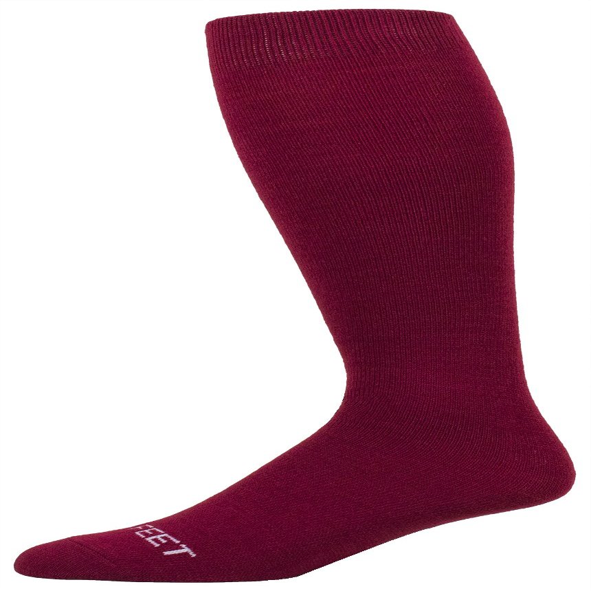 Pro Feet Polyester Multi-Sport Tube Socks, Cardinal, Small