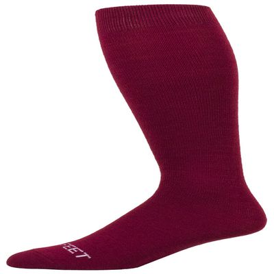 Pro Feet Polyester Multi-Sport Tube Socks, Cardinal, Medium