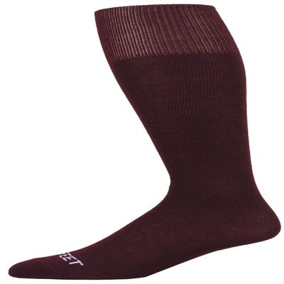 Pro Feet Polyester Multi-Sport Tube Socks, Maroon, Medium