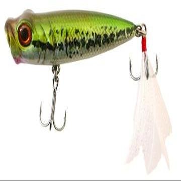 Owner American Gobo Popper Bait, 2 3/8-Inch, 1/5-Ounce, Black Pearl