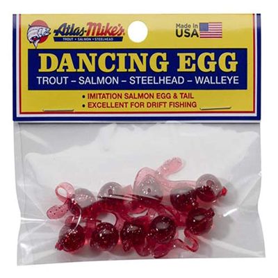 Atlas Mike's Bag of Dancing Salmon Fishing Bait Eggs (Pack of 10), Red, 42026