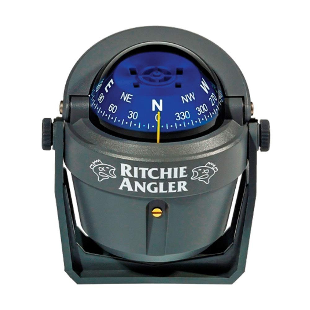 Ritchie Navigation RA-91 Angler Compass - Bracket Mount, Gray with Blue Dial, 2-3/4"