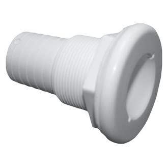 T-H Marine Thru-Hull Straight 1-1/2" WHT