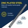 Tie Down | Zinc Boat Trailer Roller Shaft Rod | Corrosion-Resistant Support for Trailer Rollers | Includes 2 Pal Nuts| 5/8" x 9-1/4" view 4