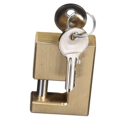 Attwood 12044-6 Coupler Security Lock, Locks Trailer Coupler, Solid Brass, Stainless Steel 5/8-Inch Shank, -Inch Shank Diameter