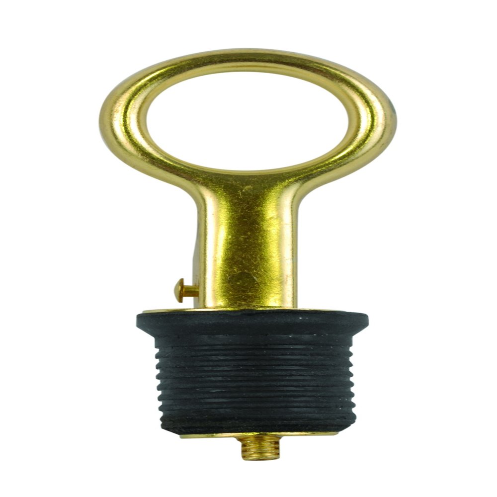 Attwood 11586-4 Brass Plated Snap-Handle 1-inch Drain Plug