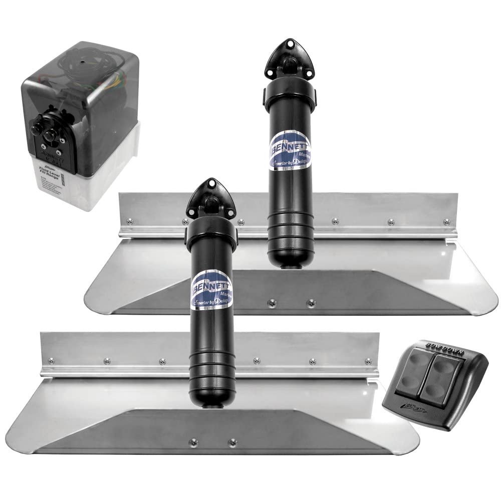 Bennett Marine Bennett 189E Hydraulic Trim Tab Set with Euro-Style Control - 18" x 9"