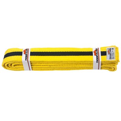Tiger Claw Uniform Belt - Light Yellow with Black Stripe #2