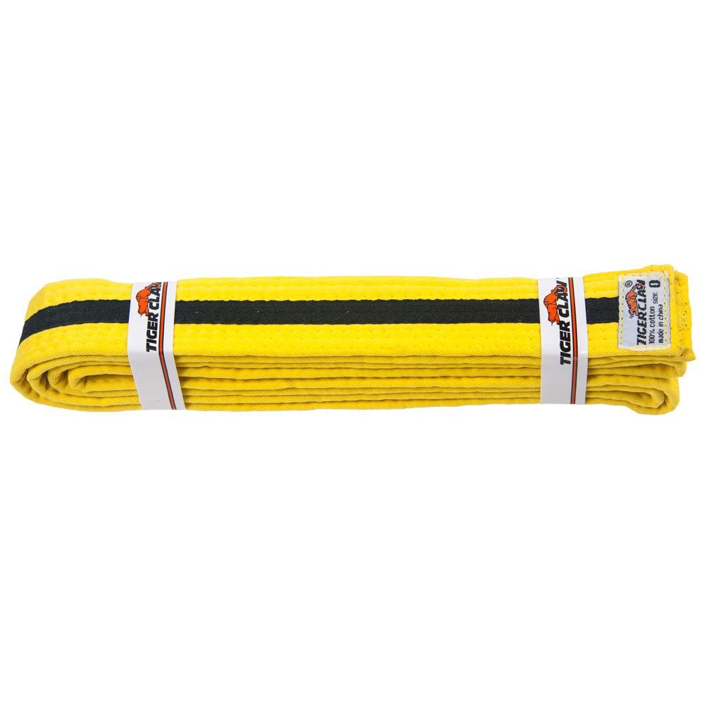 Tiger Claw Uniform Belt - Light Yellow with Black Stripe #2