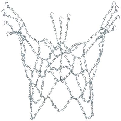 Champion Sports Steel Chain Basketball Net  21 Inch Heavy-Duty Rustproof Galvanized Steel, All-Weather Indoor/Outdoor Replacement Net, Durable Metal Construction  Silver