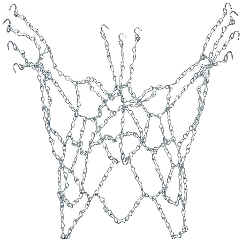 Champion Sports Steel Chain Basketball Net  21 Inch Heavy-Duty Rustproof Galvanized Steel, All-Weather Indoor/Outdoor Replacement Net, Durable Metal Construction  Silver