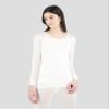 Terramar Women's Thermasilk Pointelle Scoop (Natural, Large) view 2