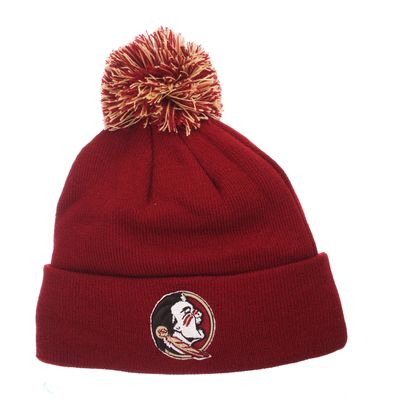 NCAA Zephyr Florida State Seminoles Mens Pom Knit Beanie, Adjustable, Team Color
