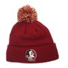 NCAA Zephyr Florida State Seminoles Mens Pom Knit Beanie, Adjustable, Team Color view 1