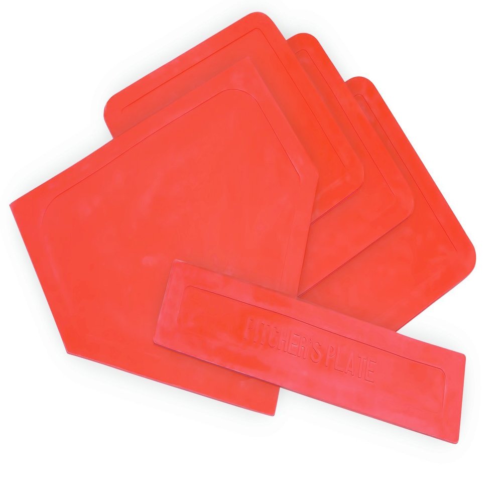 Champion Sports Throwdown Base Set  5 Rubber Baseball/Softball Base, One Size  Orange