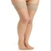 Berkshire womens Plus-size Shimmers Ultra Sheer Lace Top Thigh High Sandalfoot Stockings 1340 Pantyhose, Candlelight, C-D US view 1