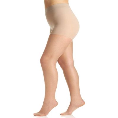 Berkshire womens Silky Extra Wear Sheer Control Top - Sandalfoot 4527 Pantyhose, Nude, 2 US