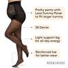 Berkshire Women's Maternity Light Support Pantyhose 5700 - Maternity Tights Over The Belly - Motherhood Hosiery, Lace Belly Panels, Reinforced Toe, 30 Denier - Pregnant Women Stocking - City Beige, B view 3