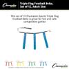 Champion Sports Quick Release Triple Flag Football Set  Small White Belt  25"31"  Blue Flags view 2