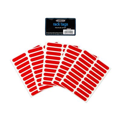 TRANGO Rack Tags Gear Marking Labels | Rock Climbing Accessories (Red, Pack of 100)