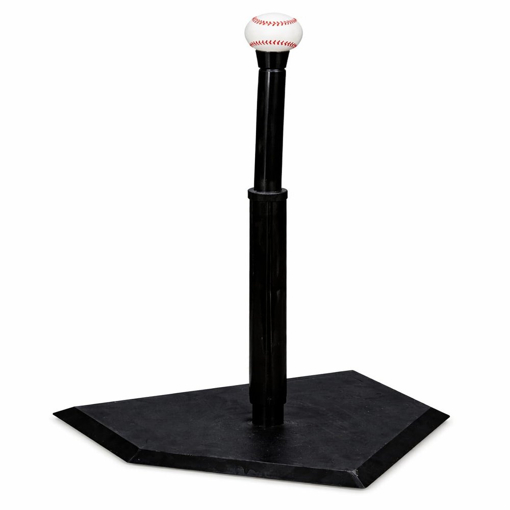 Markwort Batting Tee with Black Home Plate  Adjustable 2236 in, Heavy-Duty