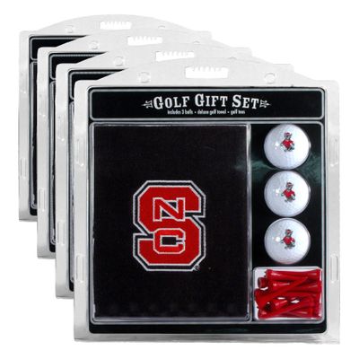 Team Golf NCAA NC State Wolfpack Gift Set: Embroidered Golf Towel, 3 Golf Balls, and 14 Golf Tees 2-3/4" Regulation, Tri-Fold Towel 16" x 22" & 100% Cotton