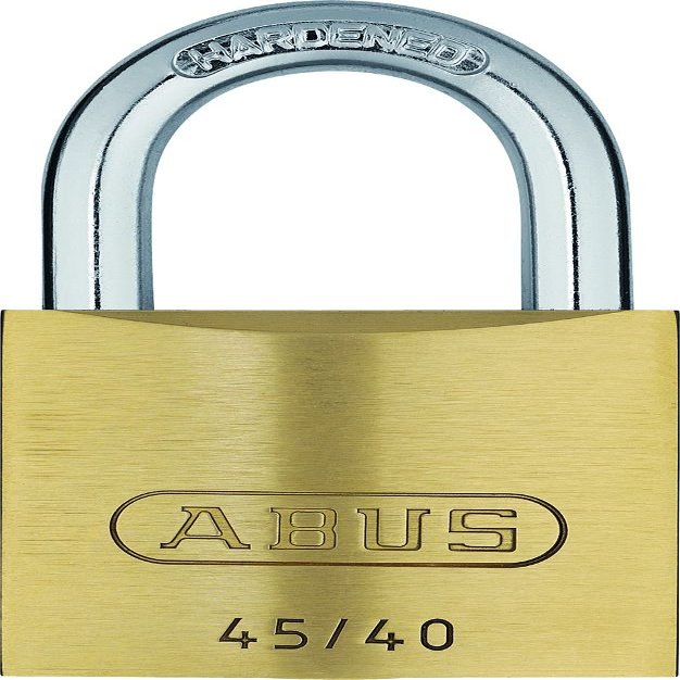 ABUS 45/40 Brass Padlock - Precision Pin Cylinder with Mushroom Head Pins - 05098 - ABUS Security Level 4 - Brass
