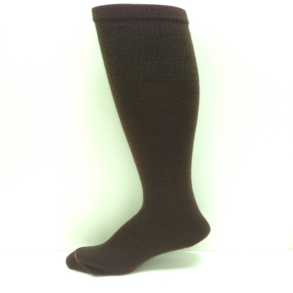 Midweight Solid-Color Tube-sock, Dark Brown, Medium