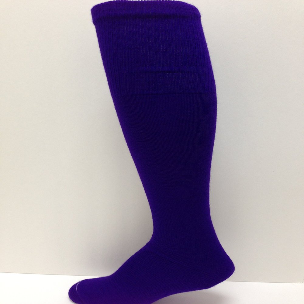 Trenway Textiles Midweight Solid-Color Tube-sock, Purple, Medium