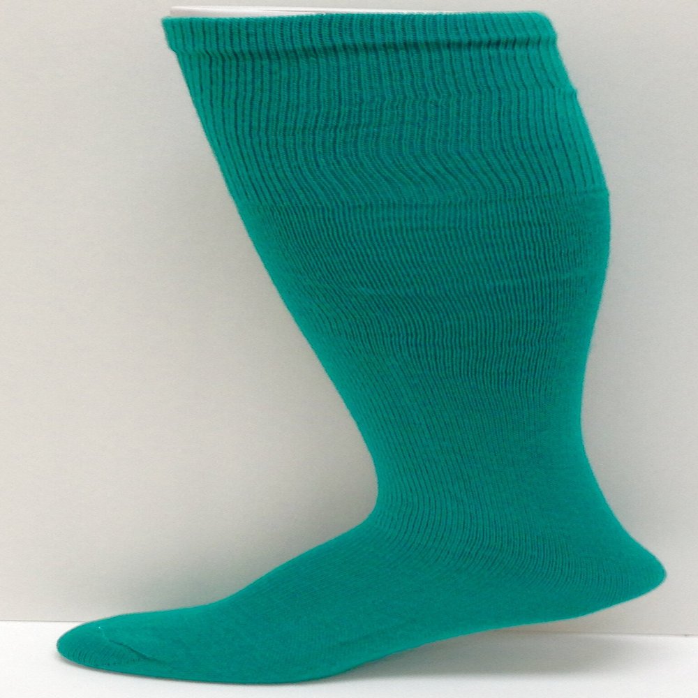 Trenway Textiles Midweight Solid-Color Tube-sock, Teal, Medium