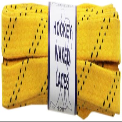 Proguard Plastic Tipped Waxed Hockey Lace , Yellow, 96-Inch