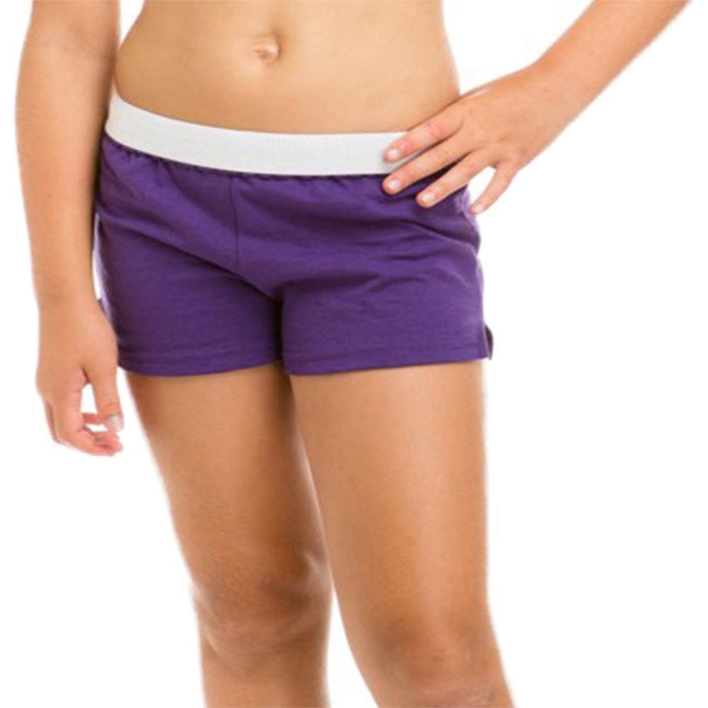 Soffe Girls' Authentic Cheer Short, Purple, Medium (1-Pack)