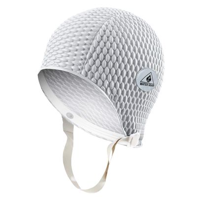 Water Gear Natural Rubber Swim Bubble Cap (White, Small)