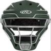 Rawlings | VELO 2.0 Catcher's Helmet | Baseball | Junior (6 1/2" - 7") | Dark Green/White view 2