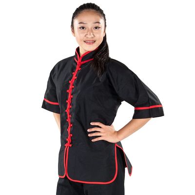 Black Kungfu Uniform with Red Interloop Top(top only)