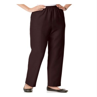 Alfred Dunner Misses Classics Pull-On Pants, 12 Short, Brown