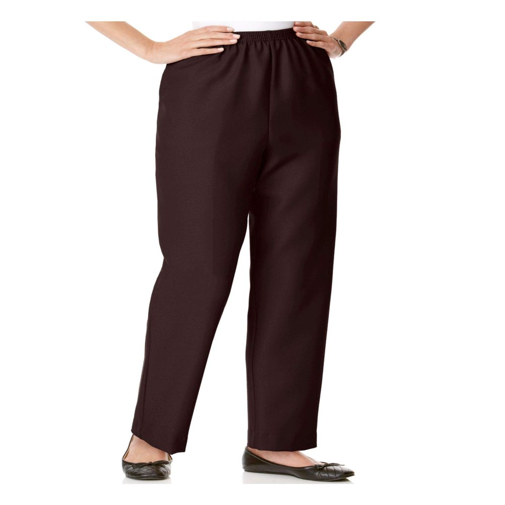 Alfred Dunner Misses Classics Pull-On Pants, 12 Short, Brown