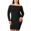 B. Darlin Womens Plus Off-The-Shoulder Cocktail Sheath Dress Black 2X view 1