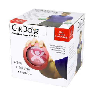 Cando 10-3162 Red Plyometric Weighted Ball, 5" Diameter, 3.3 lbs Weight Capacity